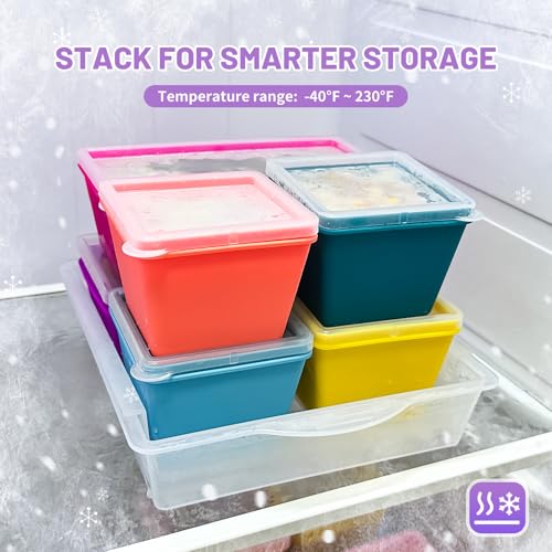 Silicone Freezer Molds with Lids (6 Count)