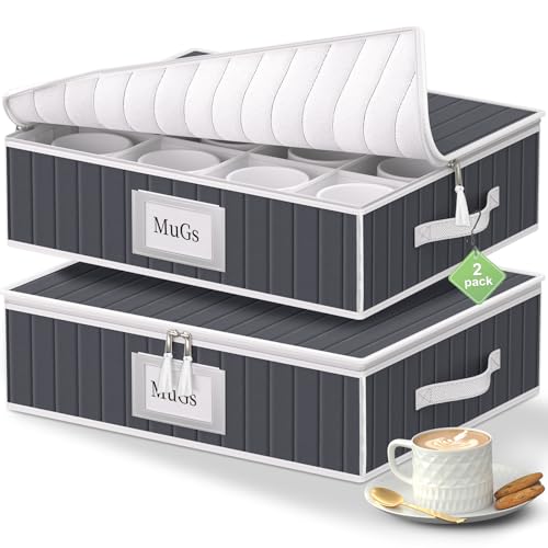 Mug and Cup Storage Box with Dividers