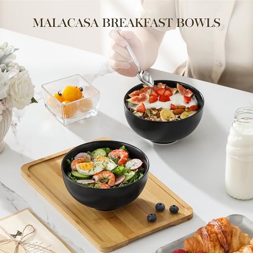 26 Oz Black Ceramic Bowls Set of 6 (6 Count)