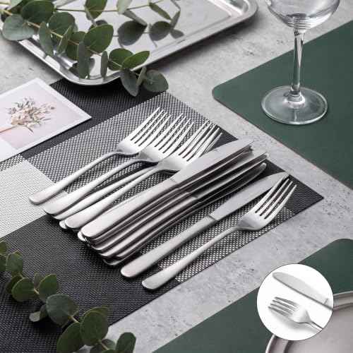 144 Pieces Stainless Steel Forks and Knives Dinner Flatware Set (144 Count)