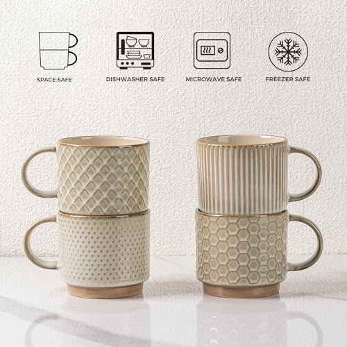 6 OZ Coffee Mugs with Saucer and Stand (4 Count)