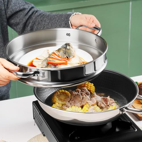 Hybrid 12 Inch Wok with Steamer