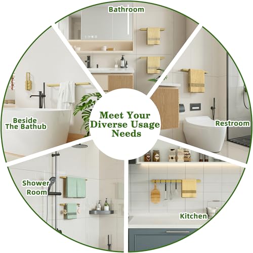 Gold Hand Towel Holder Towel Bar for Bathroom Wall Mounted 16 Inch