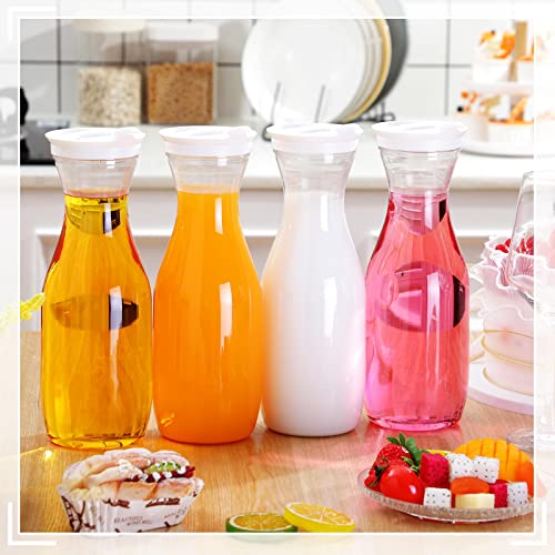 24 Pcs Plastic Water Carafe with Lid 32 Oz Clear (24 Count)