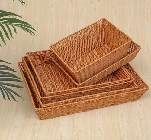 12" Poly Wicker Bread Basket