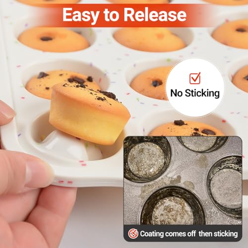 Silicone Muffin Pans for Baking (2 Count)