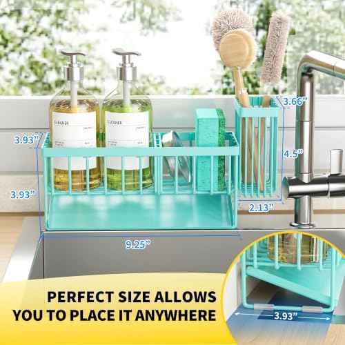 Kitchen Sink Caddy Organzier with High Brush Holder