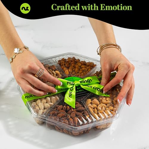 Mixed Nuts Gift Basket + Green Ribbon (35.2 Ounce)