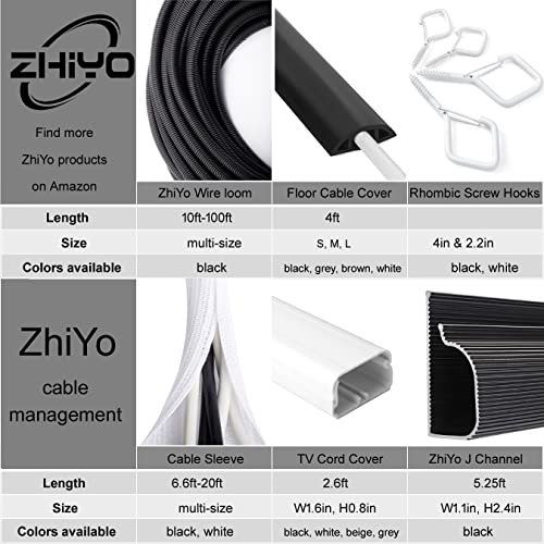 6.6ft - 4/5 inch White Cable Sleeve, Cable Organizer for Desk PC TV Computer, Wire Protector Cable Wrap Cover, Cord Management for Home Office (6.6 Foot)