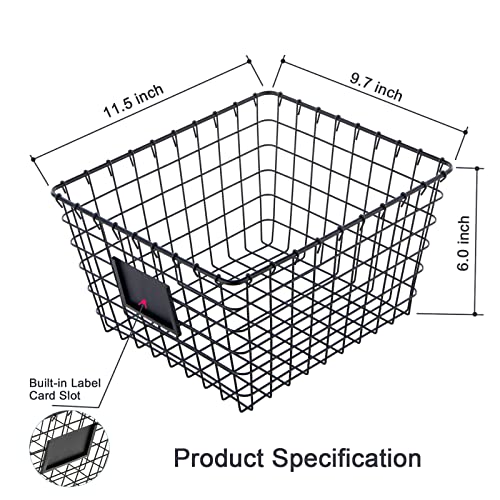 4 Pack【Large】 Wire Handmade Storage Basket for Organizing Household Goods