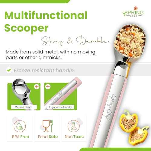 Heavy Duty Metal Ice Cream Scoop with Soft Grip Handle