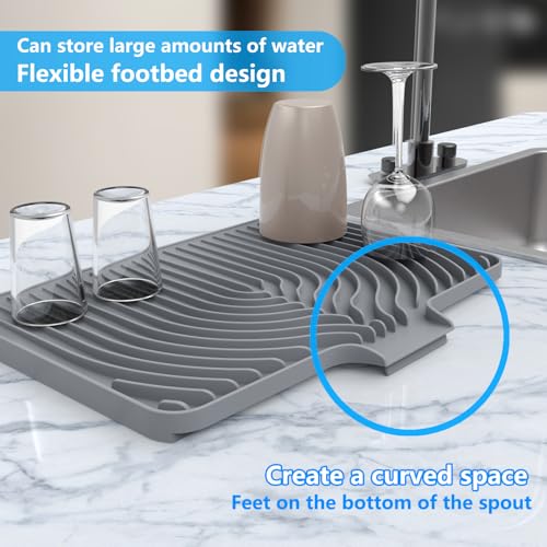 Dish Drying Mat for sink with a bulged edge