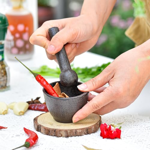 Cast Iron 3 Inches Diameter Mortar and 3.9 Inches Tall Pestle