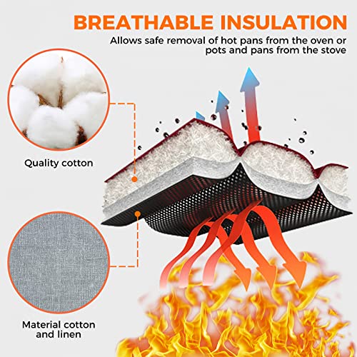 4PCS Oven Mitts and Pot Holders Sets 500°F Pot Holders for Kitchen Heat Resistant Oven Gloves Anti (4 Count)
