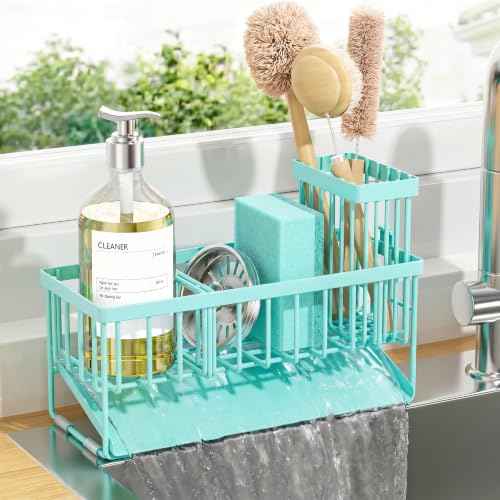 Kitchen Sink Caddy Organzier with High Brush Holder