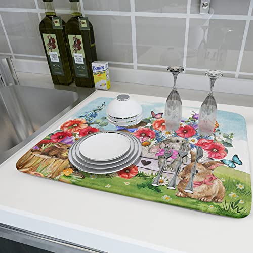 Spring Rabbit Dish Drying Mat