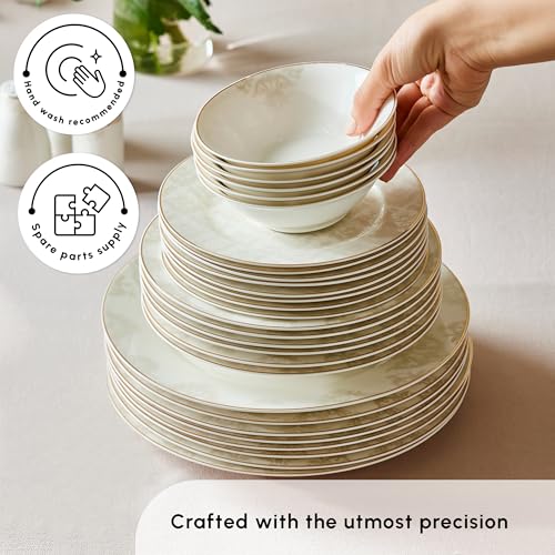 Siena 53 Piece Porcelain Plates and Bowls Set with Dinner & Dessert Plates