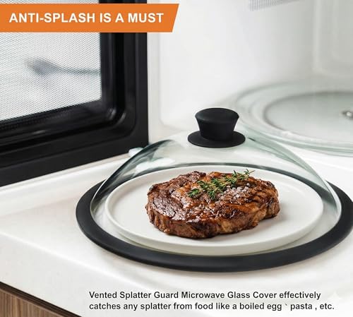 Vented Splatter Upgraded Tempered Glass Microwave Cover
