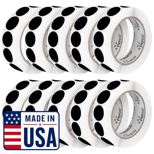 Black Perforated Round Circle Dot Sticker 1 (10 Count)