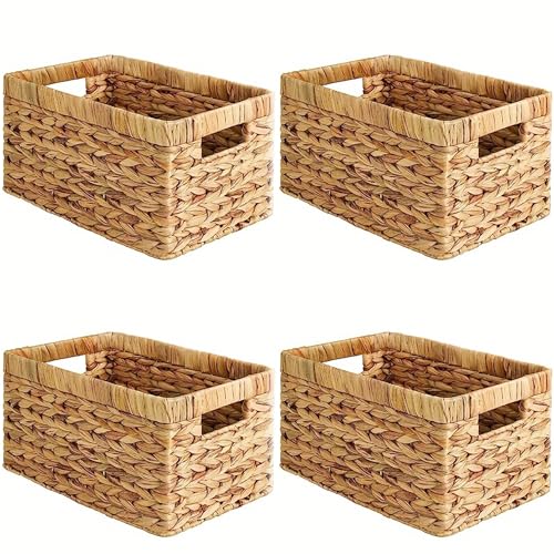 Wicker Storage Baskets for Shelves (4 Count)