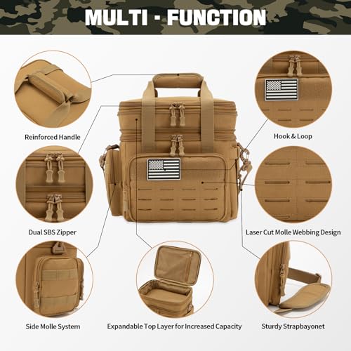 Tactical Lunch Box for Men Expandable 18L Heavy Duty Military Insulated Cooler Bag