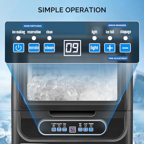 70LBS 24H Countertop Ice Maker with 2 Water Inlets & Appointment Function