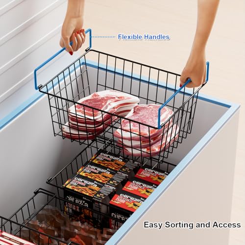 Freezer Organizer Bins Baskets for Chest Deep Freezer 4Pcs (4 Count)