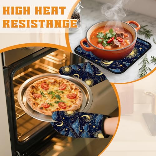 Starry Night Oven Mitts and Pot Holders Set (4 Count)