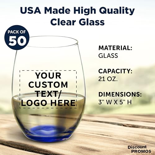 50 ARC Stemless Wine Glasses Set (50 Count)