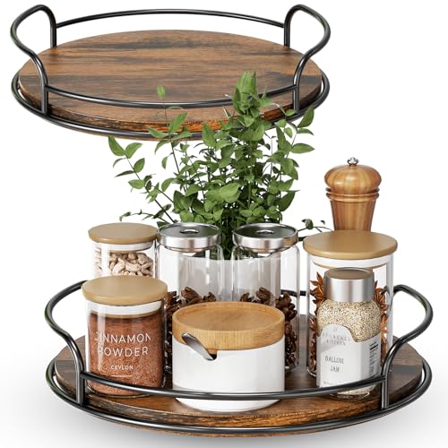 2 Pack 10'' 12'' Lazy Susan Turntable Organizer for Table Top Cabinet (2 Count)