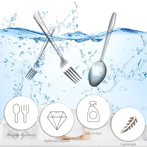 100 Pieces Forks and Spoons Silverware Set Stainless Steel Dinner (100 Count)