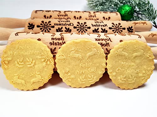 Embossing Rolling Pin for Christmas Cookies