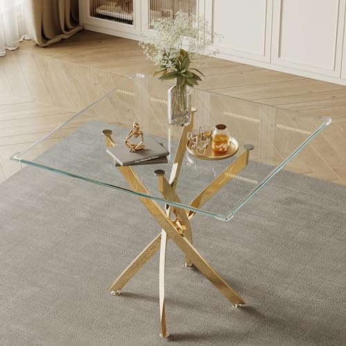 Square Glass Dining Table for 4