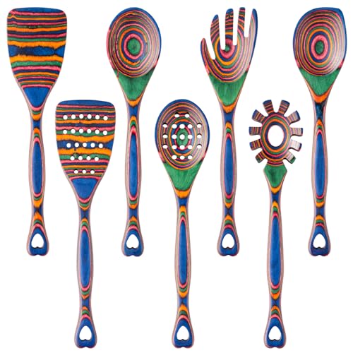 Pakkawood 7 Piece Wooden Cooking Utensils (7 Count)