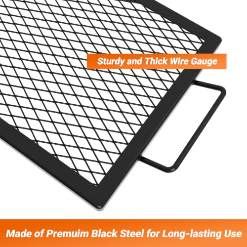 Heavy Duty Rectangular Fire Pit Grill Grate with X