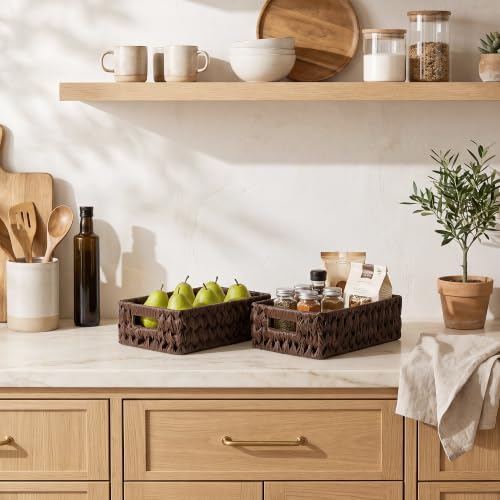 Wicker Baskets with Handles (2 Count)
