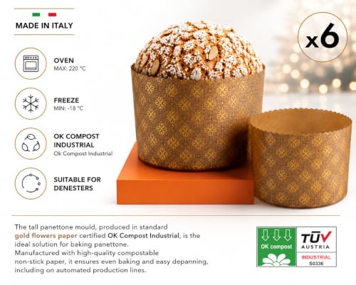Thin Panettone Paper Pan Mold (6 Count)