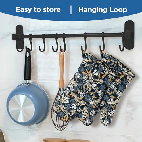 Oven Mitt Extra Long Cotton Cooking Kitchen Mitts with Non (2 Count)