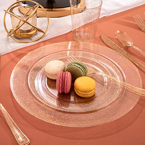 102 Pcs Gold Glitter Plastic Plates (102 Count)