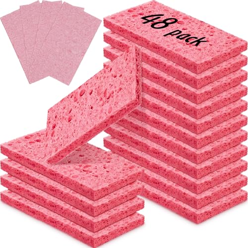 48 Pieces Compressed Wood Pulp Dish Sponges for Kitchen (48 Count)