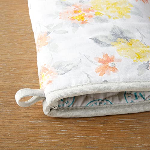 Amber Floral Oven Mitt & Pot Holder Set 2