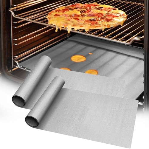 2 Pack Thickened Silver Oven Liners for Bottom of Oven BPA & PFOA Free