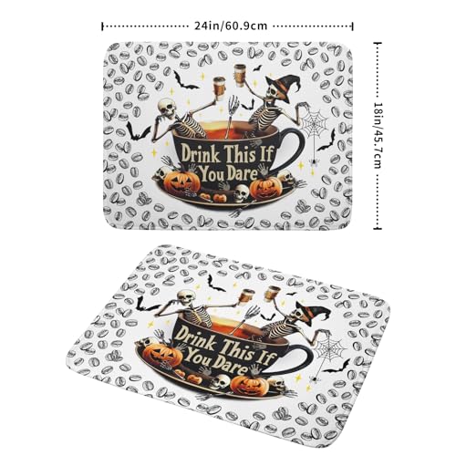 Skull Dead Coffee Dish Drying Pad 18 X 24 in for Halloween Decor