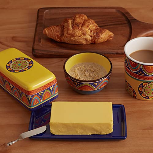 Tunisian Ceramic Butter Dish with Lid