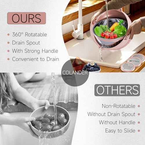 4 1 Colander with Bowl & Spoons Set