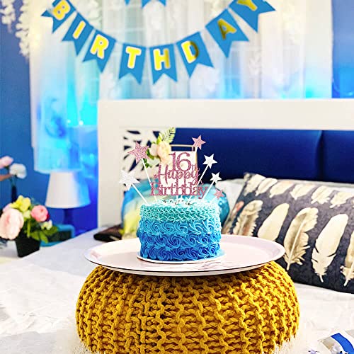 Rose Gold 16th Birthday Cake Topper (7 Count)