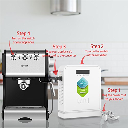 1200W 110 to 220 Voltage Step up Converter Europe Appliance Use in US