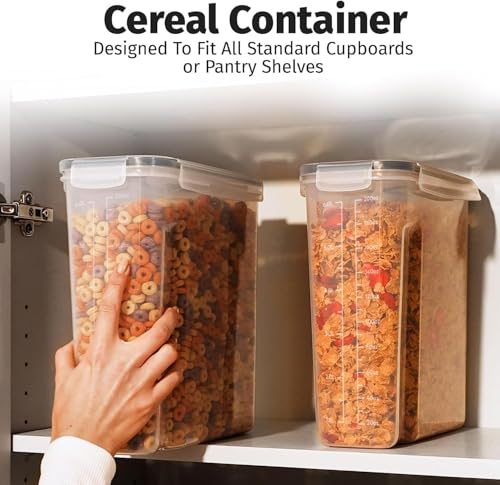2 Pack (6.3L / 213OZ) EXTRA Large Airtight Food Storage Cereal Containers for Bulk Food Storage BPA-Free Plastic Container, Pantry Organization and Canister for Rice, Pasta, Sugar & Flour (2 Count)
