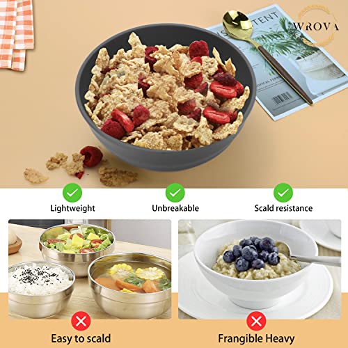Wheat Straw Bowls Set 60 OZ Unbreakable Large Cereal Bowls Set of 6 Microwave and Dishwasher Safe Bowls Big Bowls for Apartment and Dorm BPA Free Soup Bowl for Serving Oatmeal and Salad