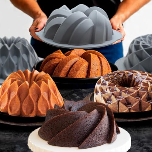 4 Pieces Silicone Fluted Cake Pans